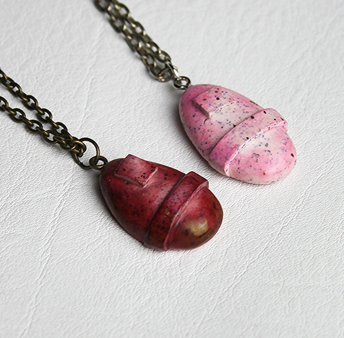 Painted Moonrock Solo Pendant Necklace