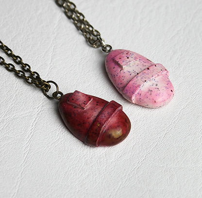 Painted Moonrock Solo Pendant Necklace