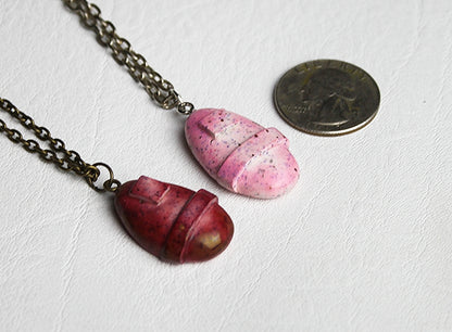 Painted Moonrock Solo Pendant Necklace