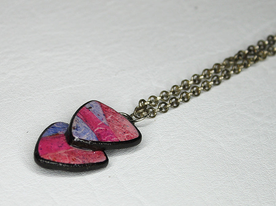 Beachy Bright - Small Layered Triangles Pendant Necklace