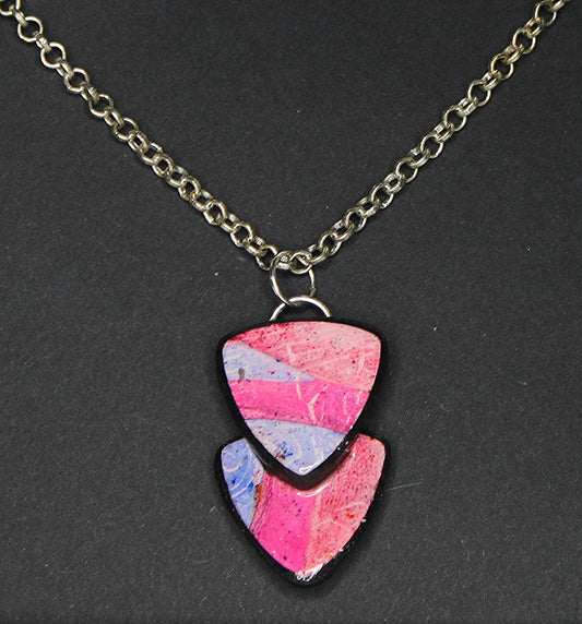 Beachy Bright - Small Layered Triangles Pendant Necklace