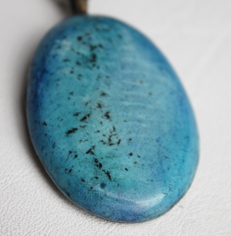 Blue Concrete Pendant Necklace