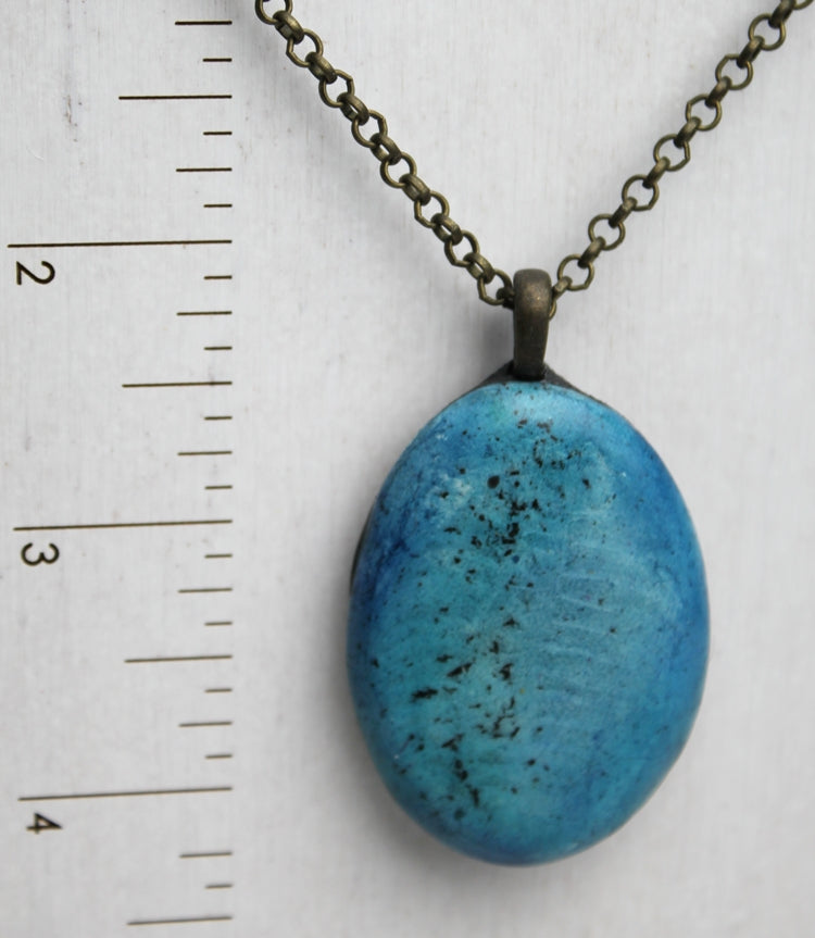 Blue Concrete Pendant Necklace