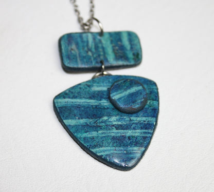 Blue Directions Duo Pendant Necklace