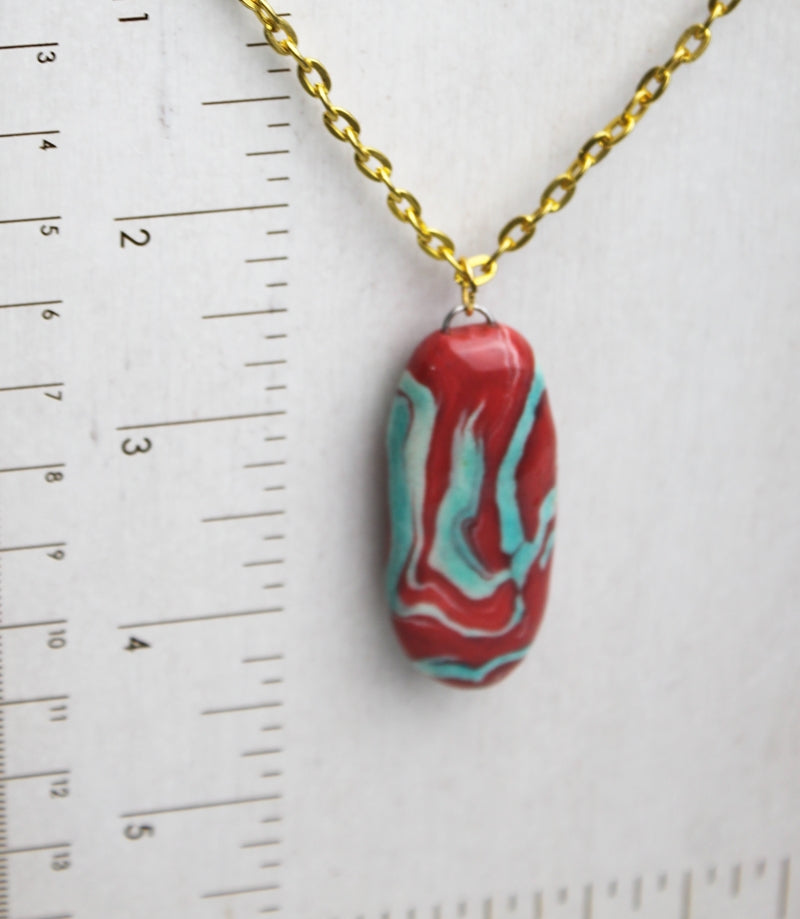 Blue Flame Pendant Necklace