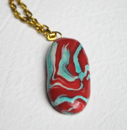 Blue Flame Pendant Necklace
