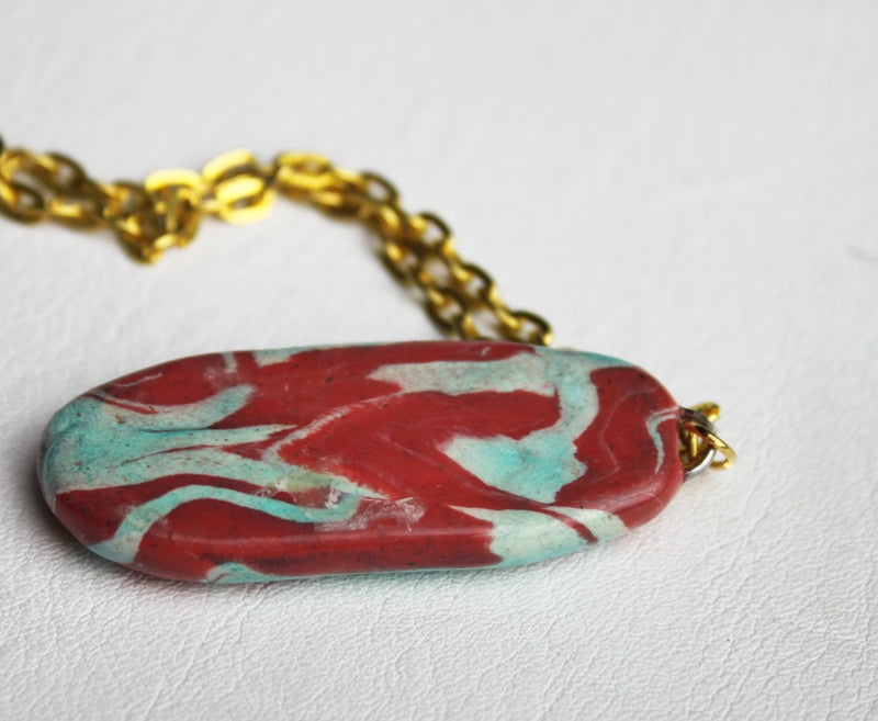 Blue Flame Pendant Necklace