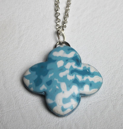 Cloudy Day Quatrefoil Pendant Necklace