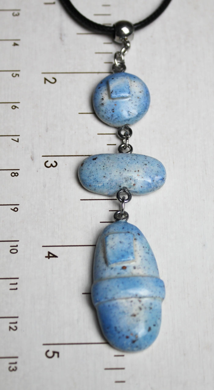 Moonrock Trio in Blue - Pendant Necklace