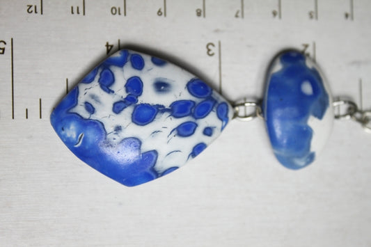 Veiled Blue Duo  Pendant Necklace